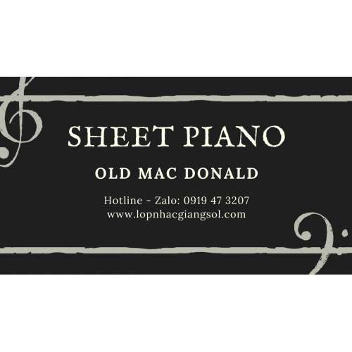 Sheet Piano Old Mac Donald